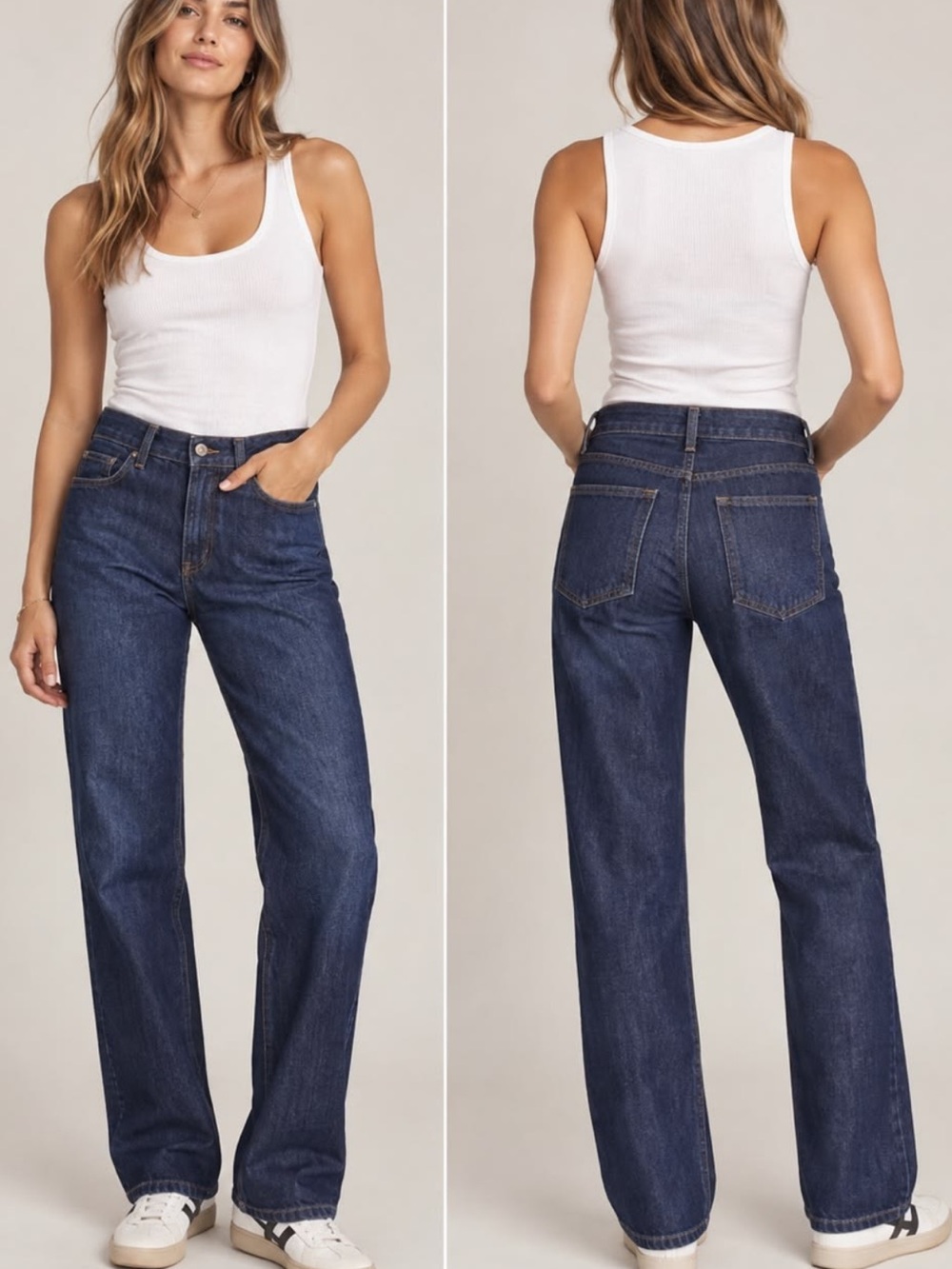 Zara Dark Blue Straight Leg Jeans